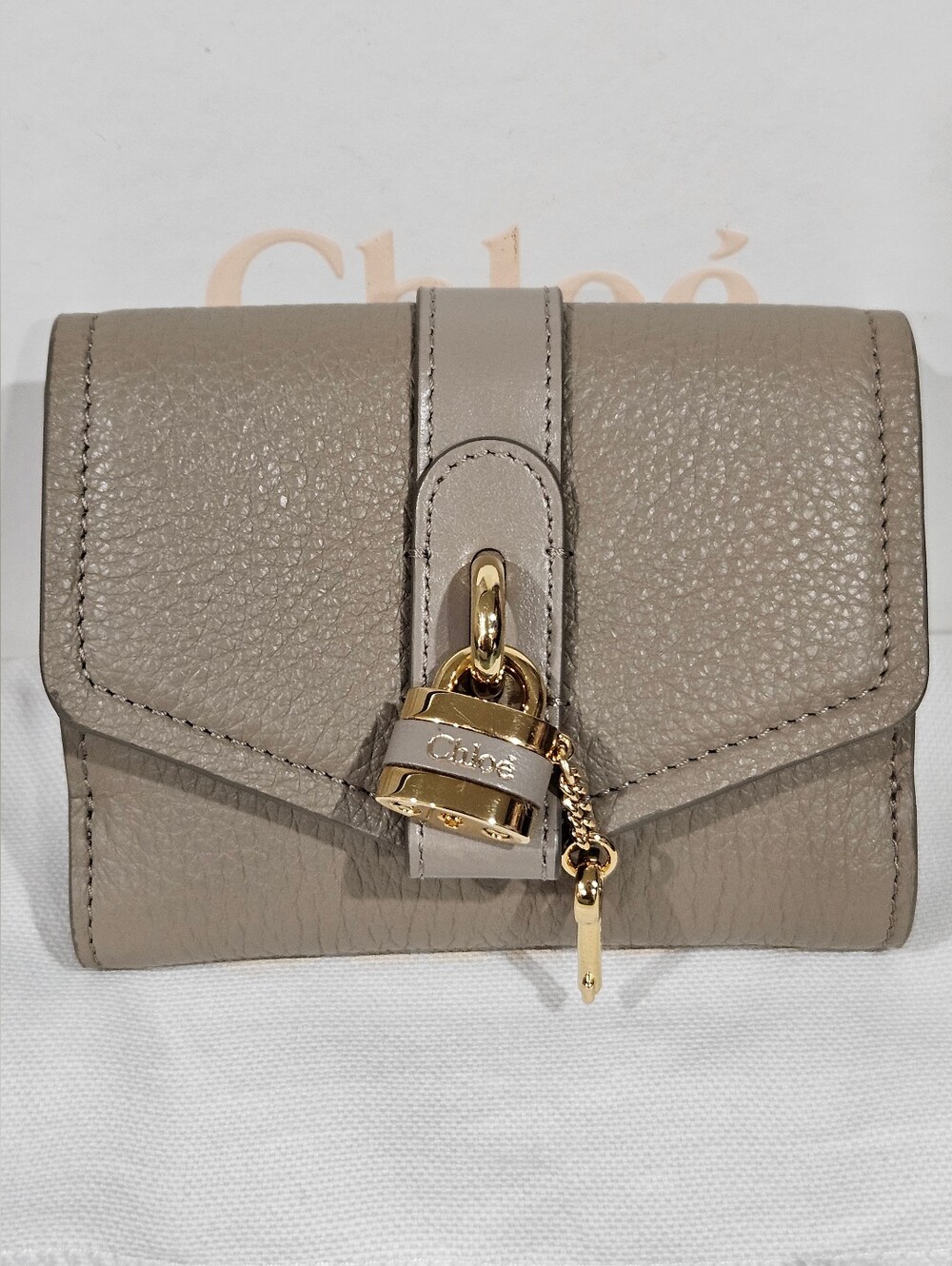 Chloe Aby Small Trifold Wallet - Motty Grey